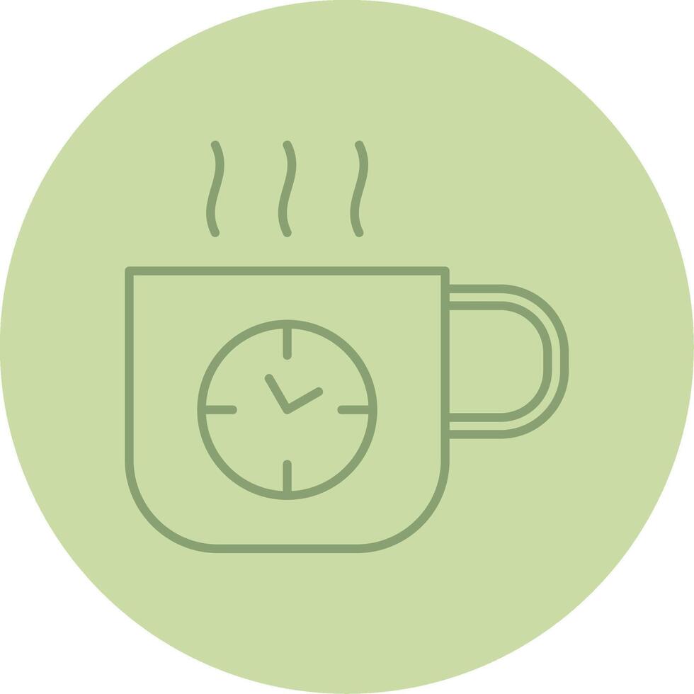 Coffee Time Line Circle Multicolor Icon vector