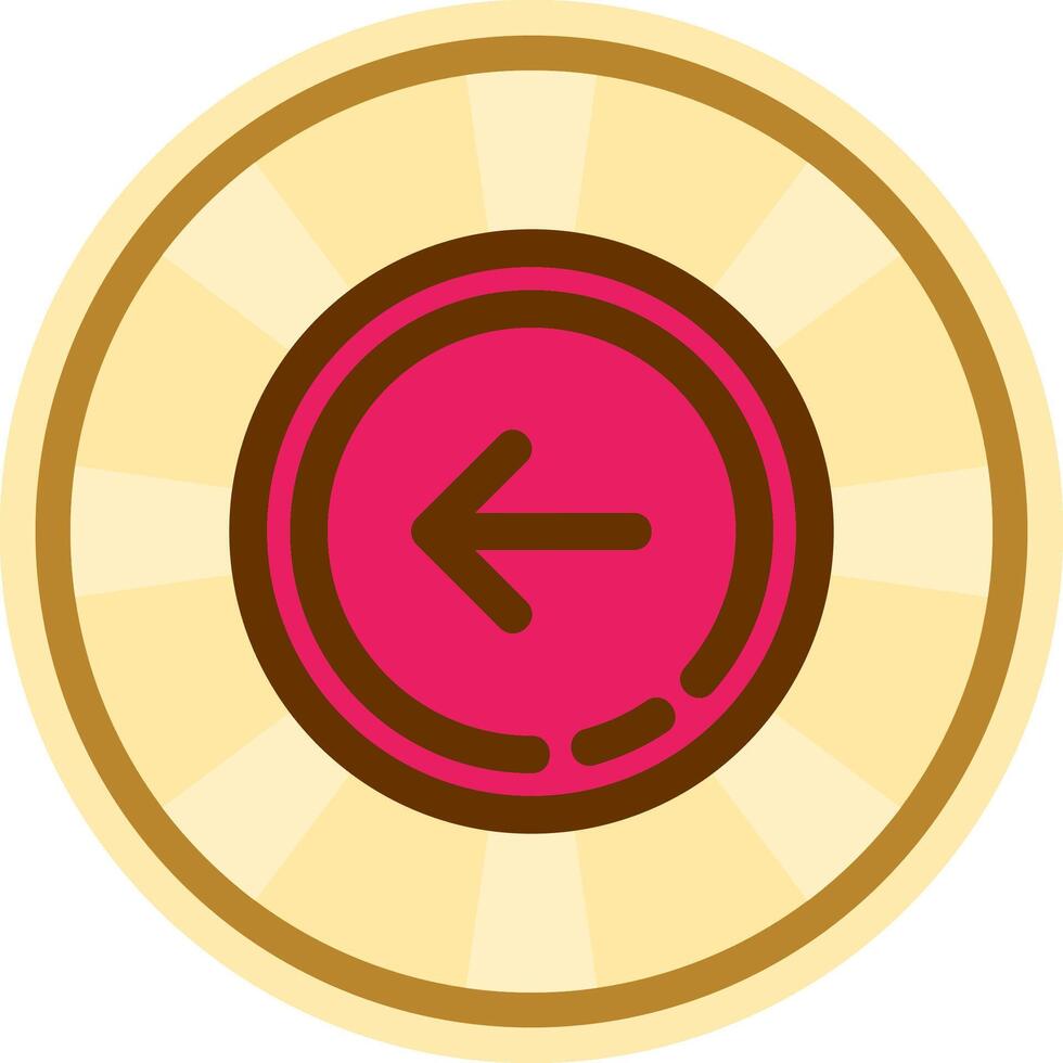 Left arrow Comic circle Icon vector