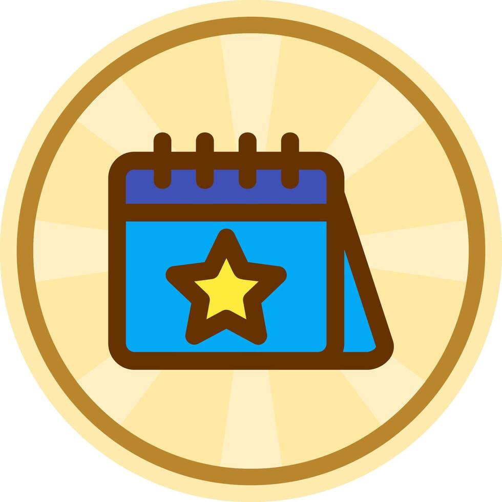 Calender Comic circle Icon vector