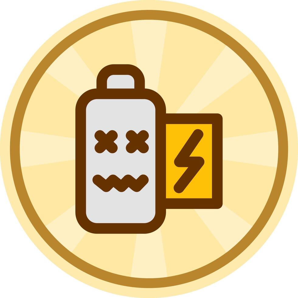 Battery dead Comic circle Icon vector