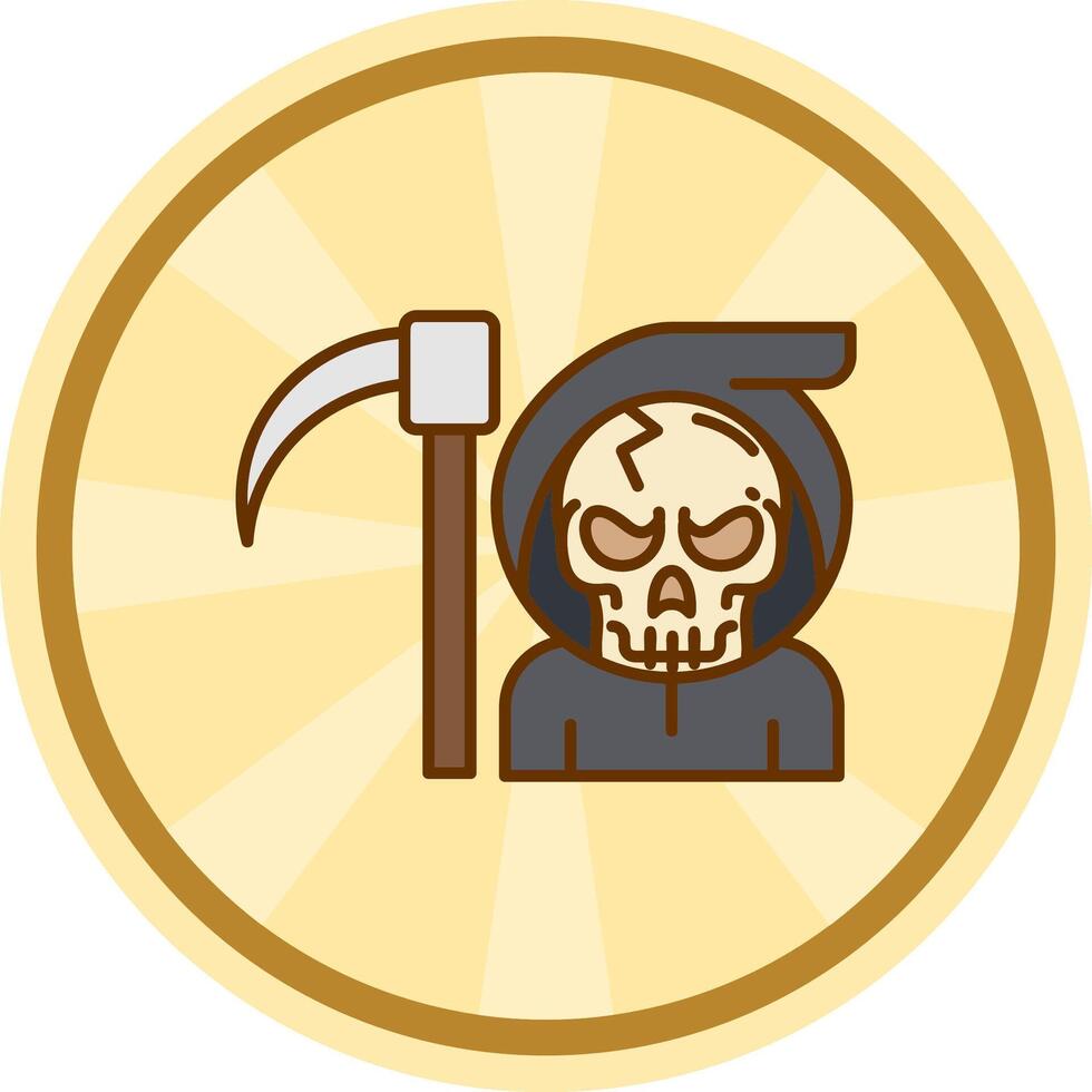 muerte cómic circulo icono vector