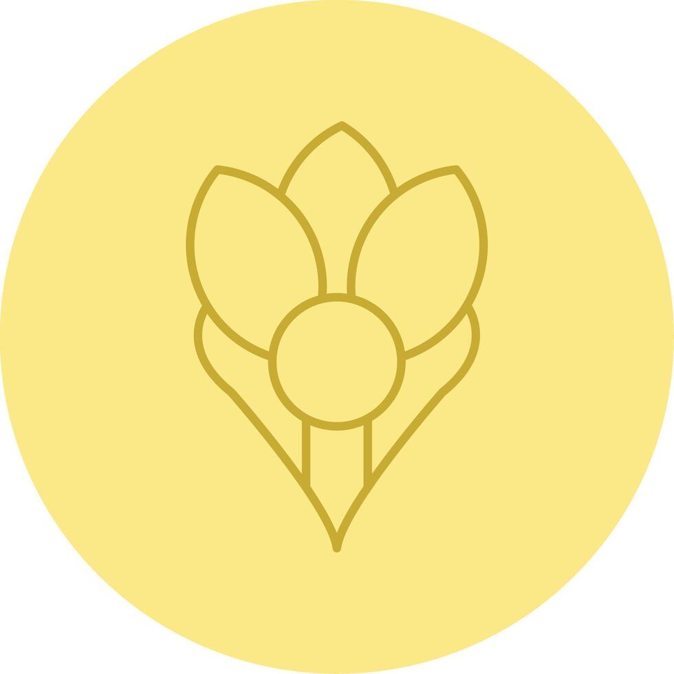 Crocus Line Circle Multicolor Icon vector