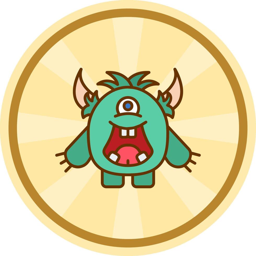 Monster Comic circle Icon vector