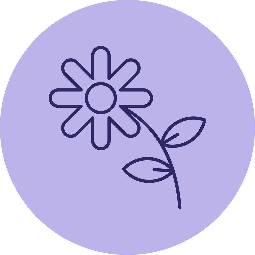 Asteraceae Line Circle Multicolor Icon vector