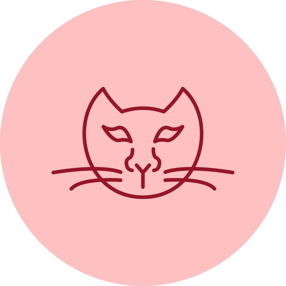 Cat Line Circle Multicolor Icon vector