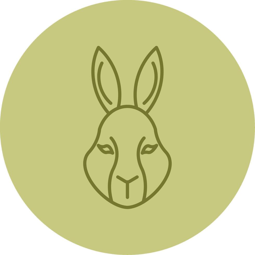 Rabbit Line Circle Multicolor Icon vector