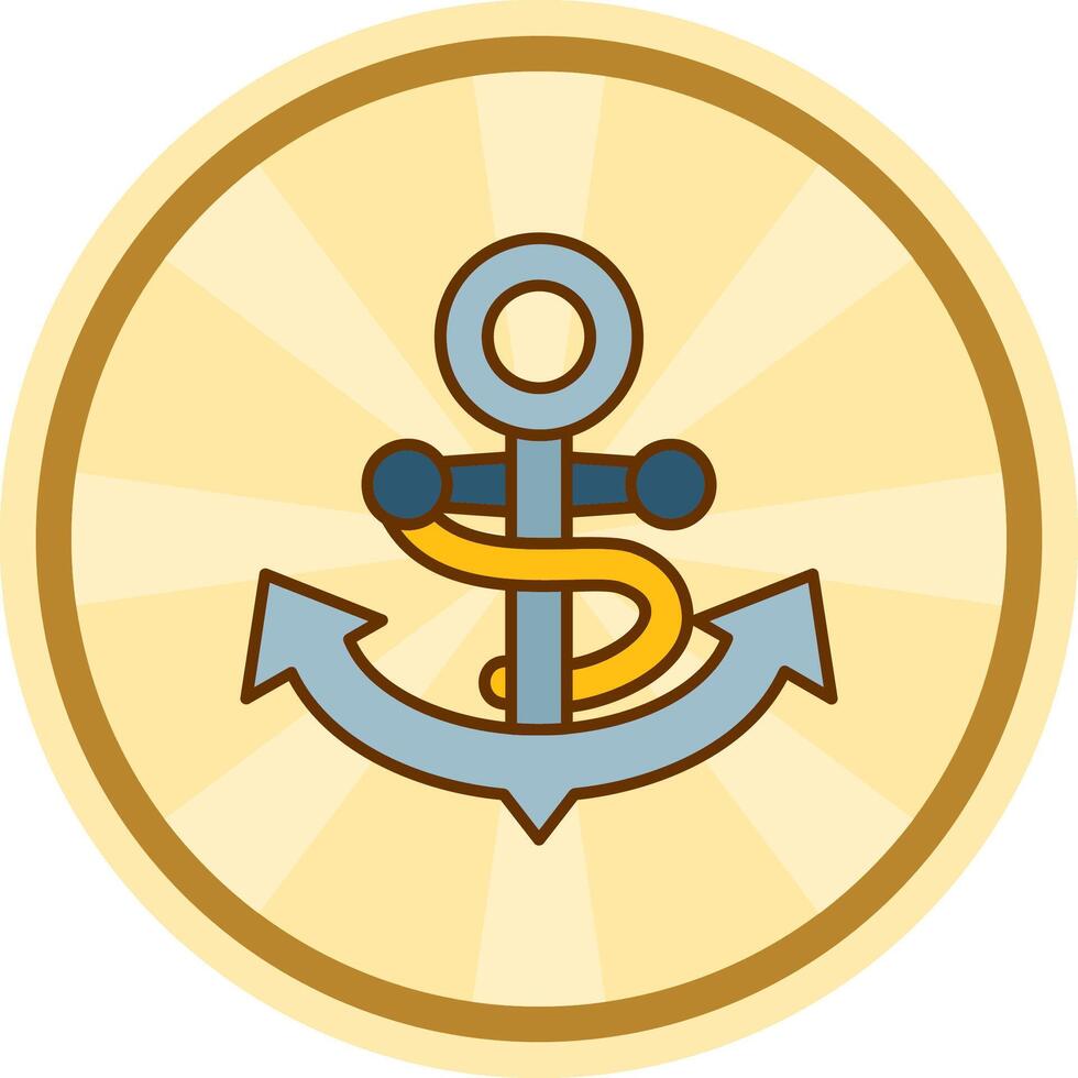 Anchor Comic circle Icon vector