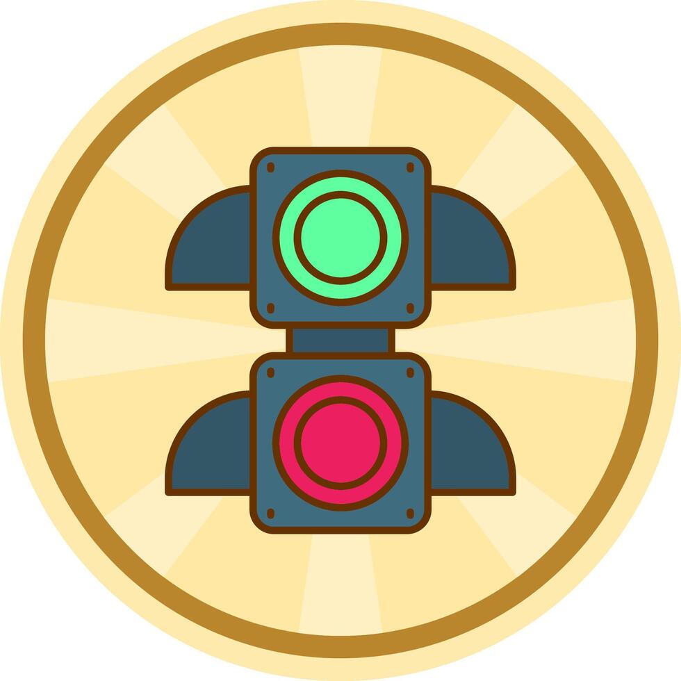 Traffic light Comic circle Icon vector