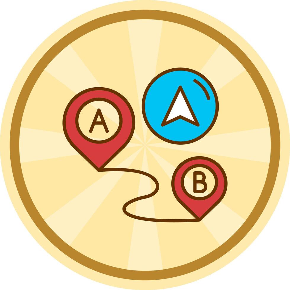 Distance Comic circle Icon vector