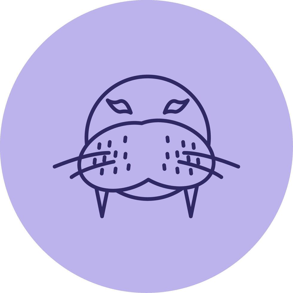 Walrus Line Circle Multicolor Icon vector