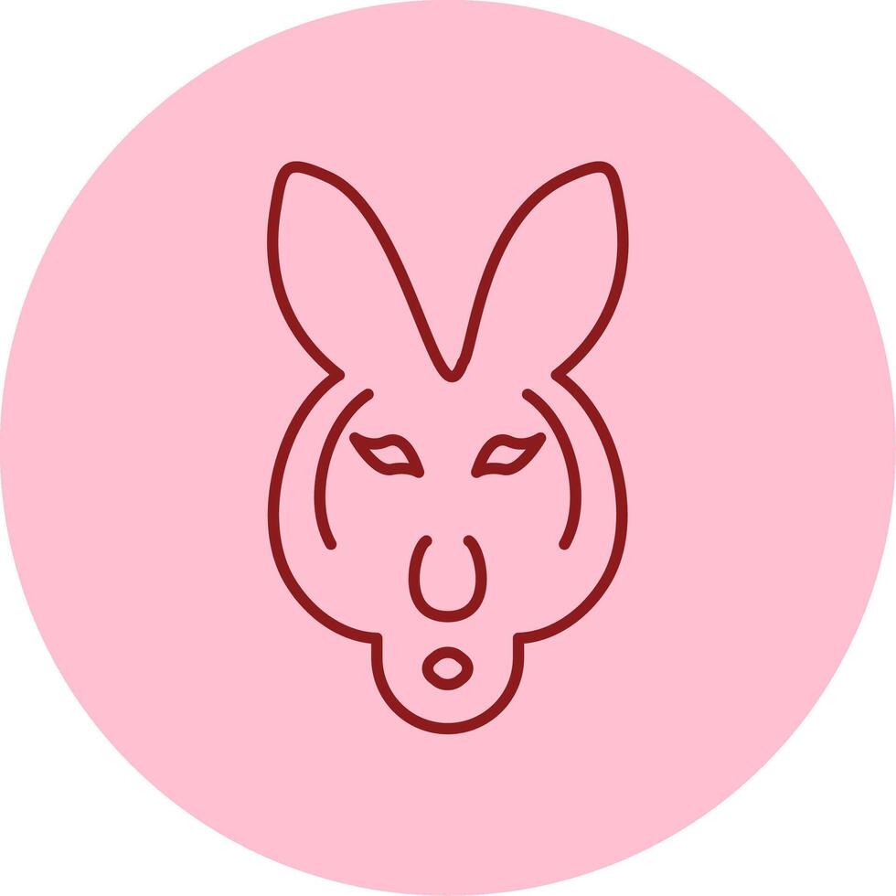 Kangaroo Line Circle Multicolor Icon vector
