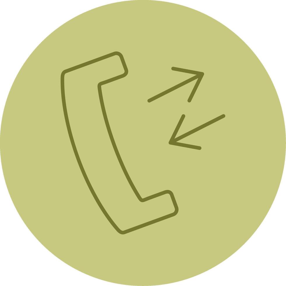 Phone Receiver Line Circle Multicolor Icon vector