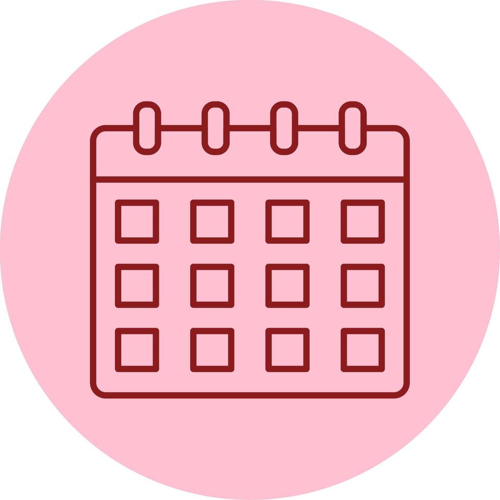 Calendar Line Circle Multicolor Icon vector