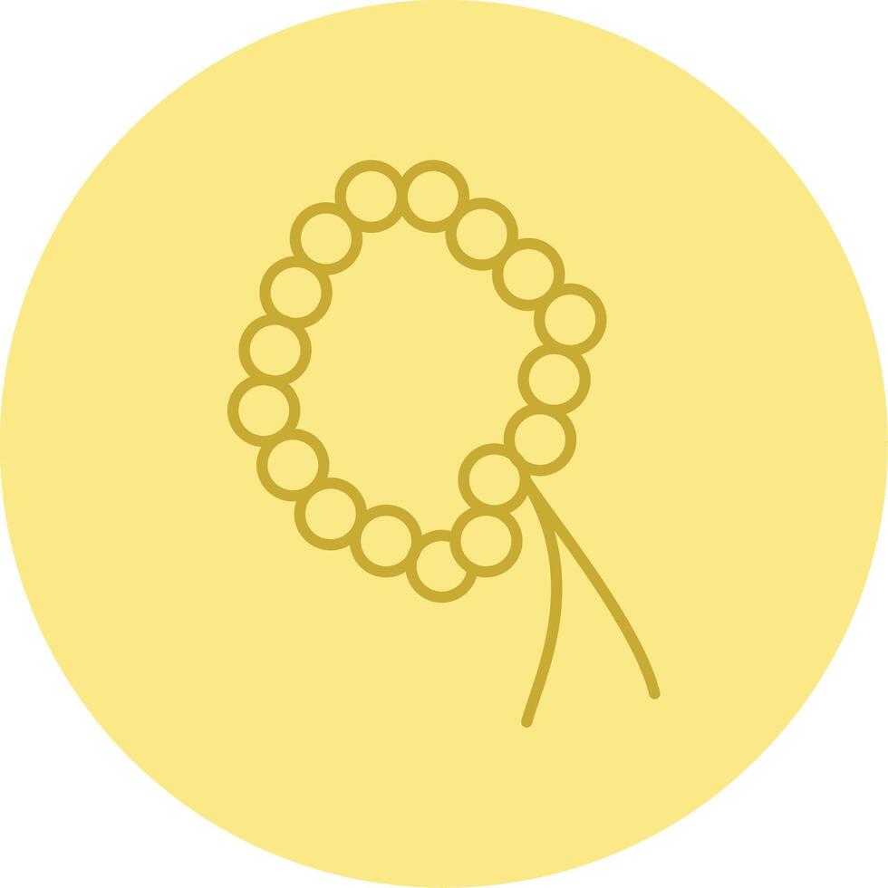 Rosary Line Circle Multicolor Icon vector