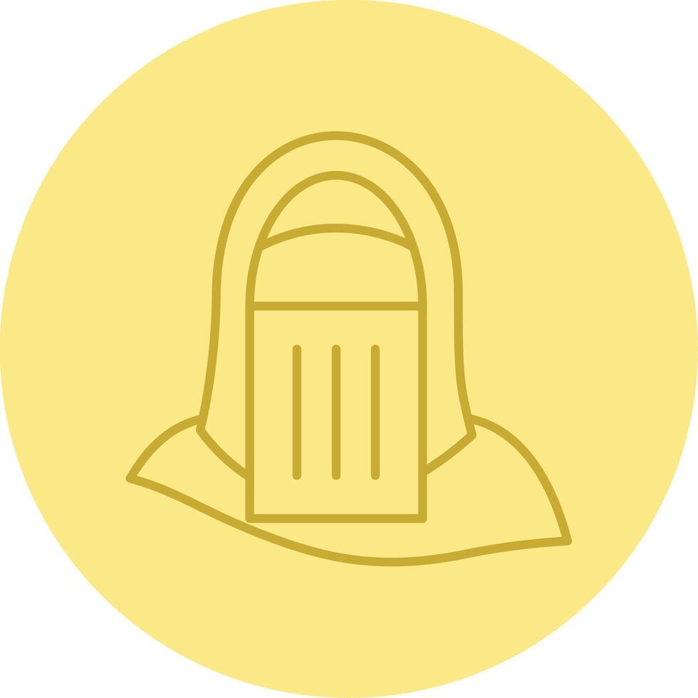 Niqab Line Circle Multicolor Icon vector