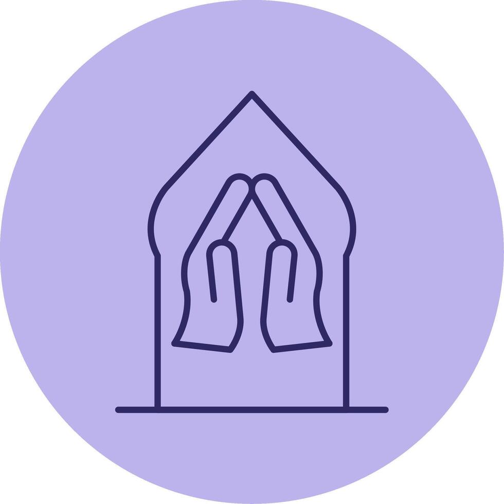 Pray Line Circle Multicolor Icon vector
