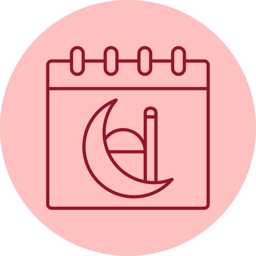 Calendar Line Circle Multicolor Icon vector