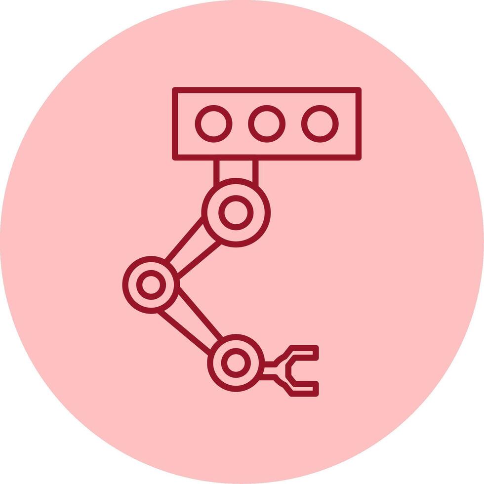 industrial robot línea circulo multicolor icono vector