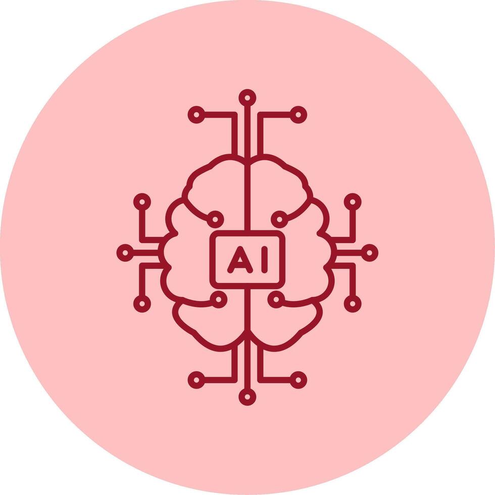Artificial Intelligence Line Circle Multicolor Icon vector