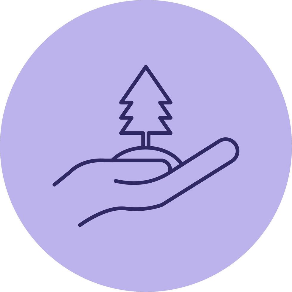 Tree Line Circle Multicolor Icon vector