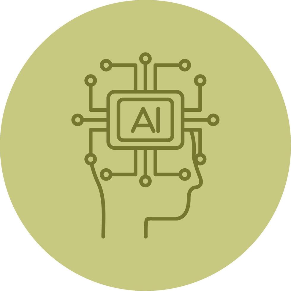 Artificial Intelligence Line Circle Multicolor Icon vector