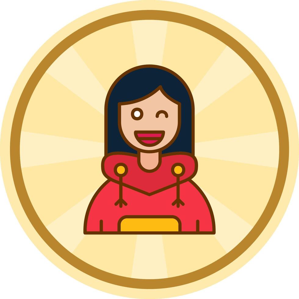 Wink Comic circle Icon vector