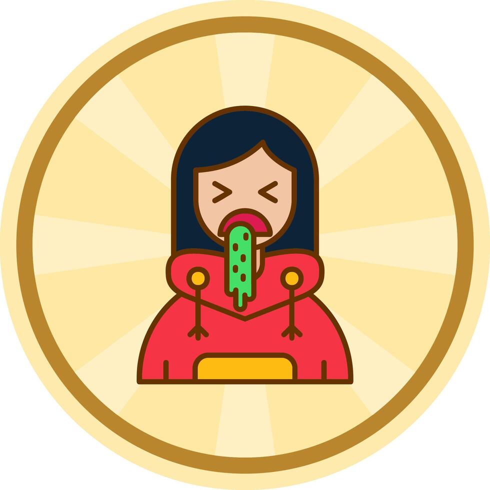 Vomit Comic circle Icon vector