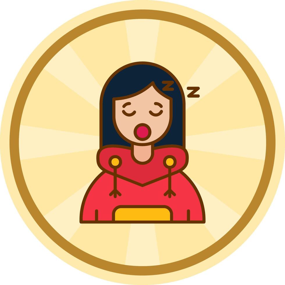 Sleep Comic circle Icon vector