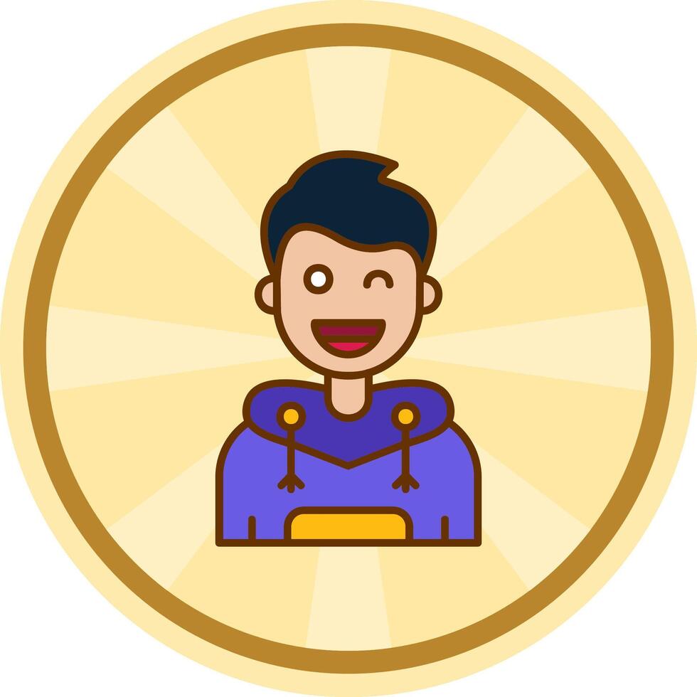 Wink Comic circle Icon vector