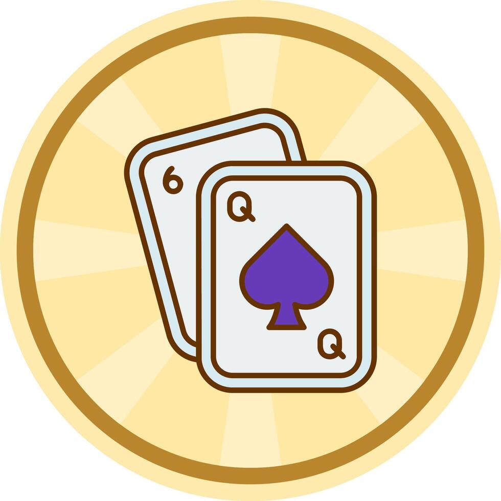 Poker Comic circle Icon vector