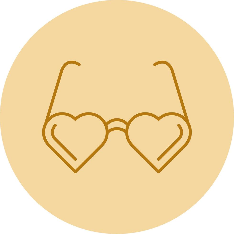 Heart Glasses Line Circle Multicolor Icon vector