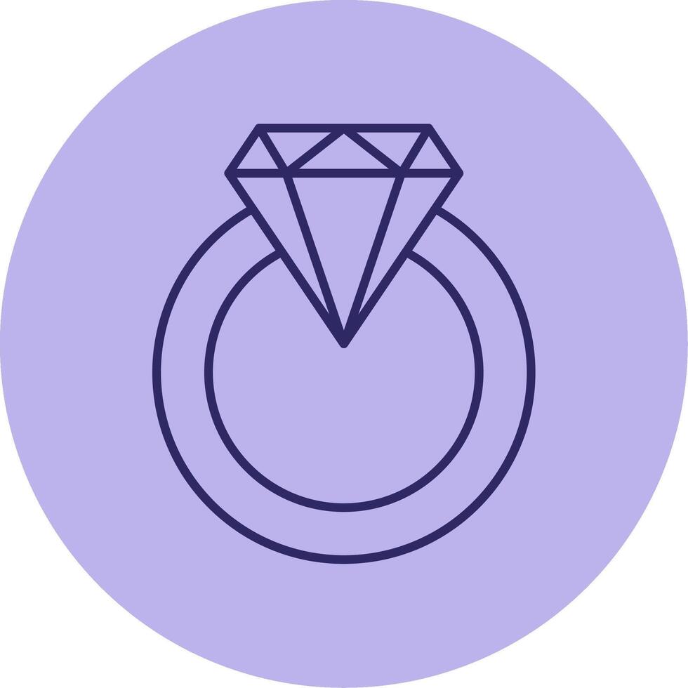 diamante anillo línea circulo multicolor icono vector