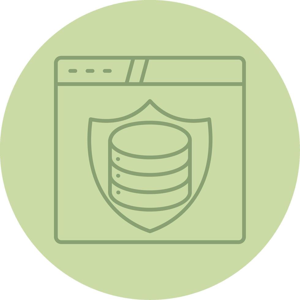 Data Protection Line Circle Multicolor Icon vector