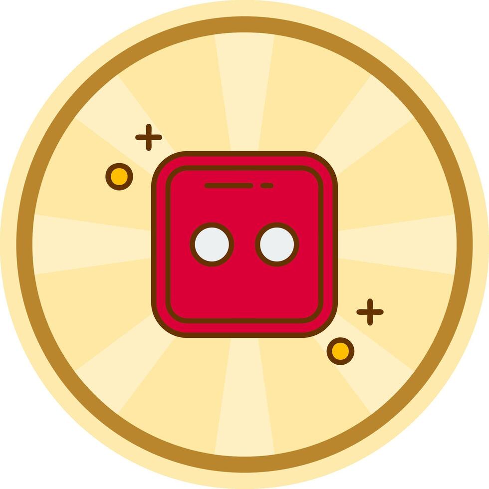 Dice two Comic circle Icon vector