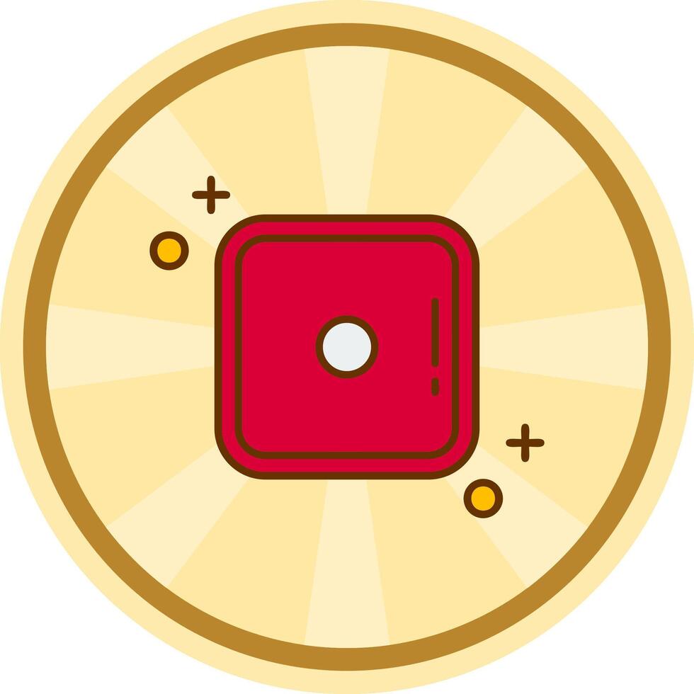 Dice one Comic circle Icon vector