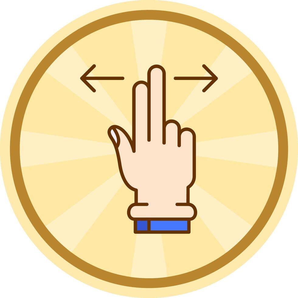 Two Fingers Horizontal Scroll Comic circle Icon vector