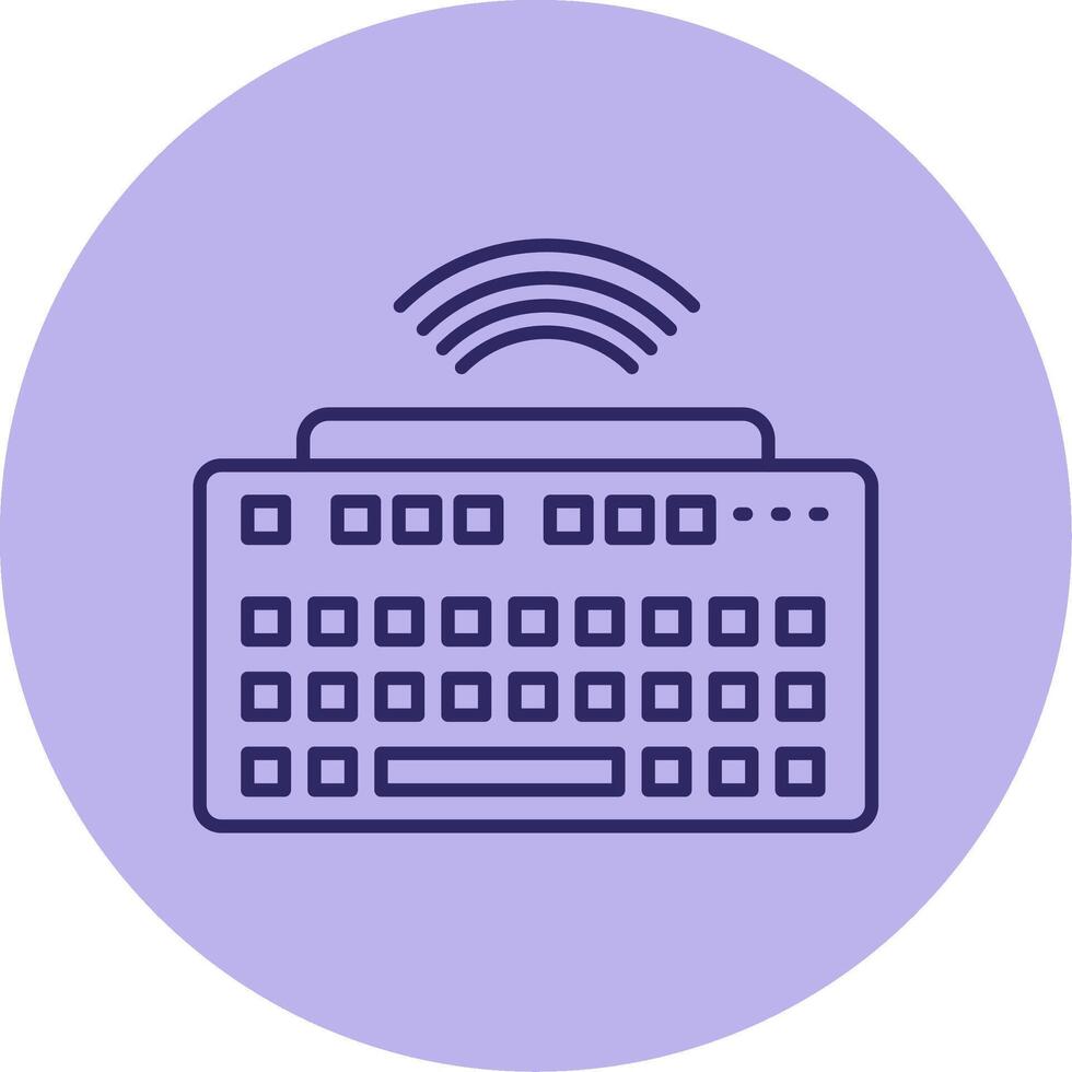 Wireless Keyboard Line Circle Multicolor Icon vector