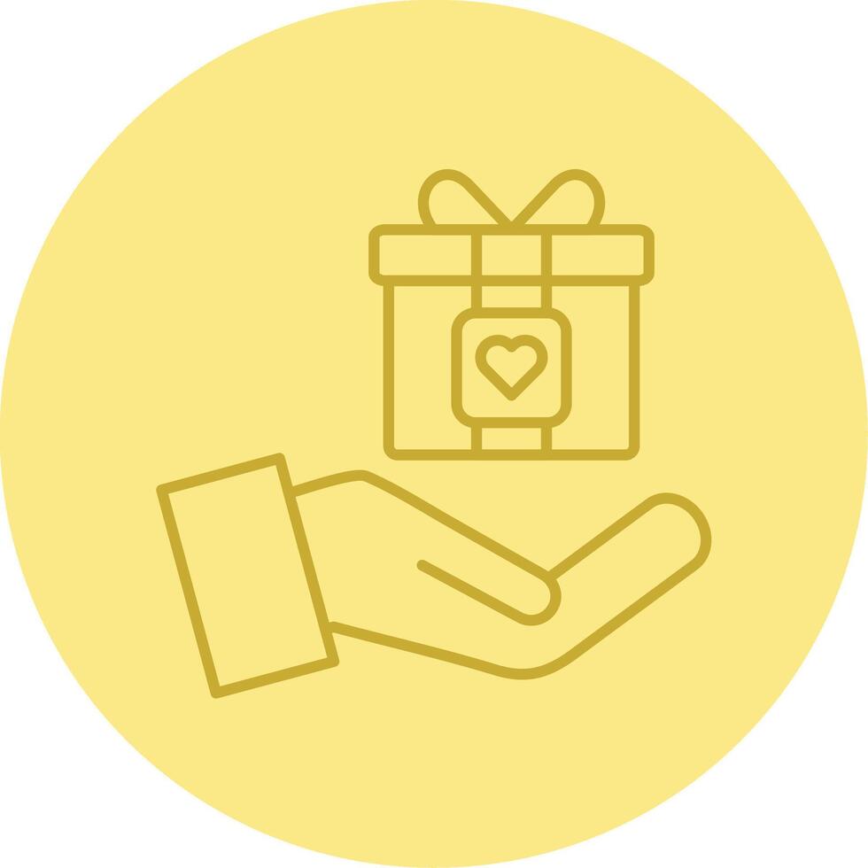 Gift Line Circle Multicolor Icon vector