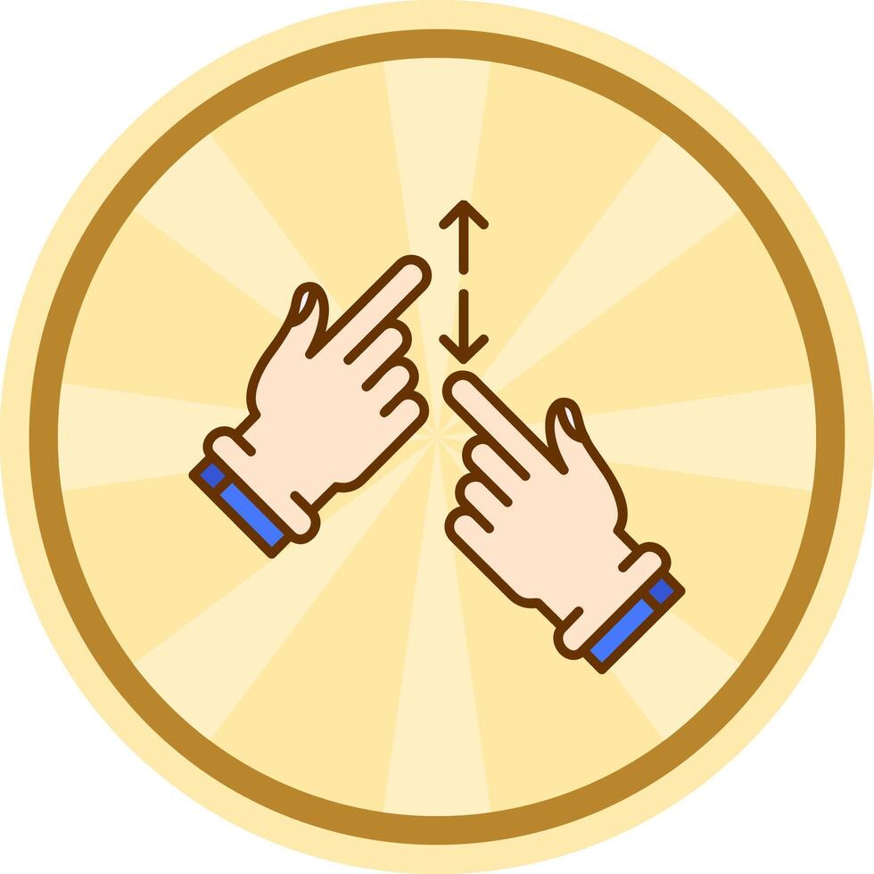 Tap and Scroll Comic circle Icon vector