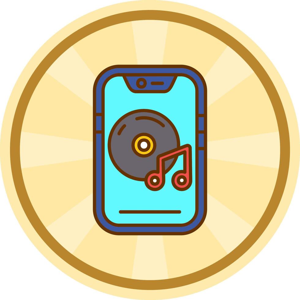 Music player Comic circle Icon vector