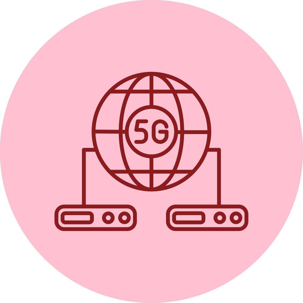 Big Data Line Circle Multicolor Icon vector