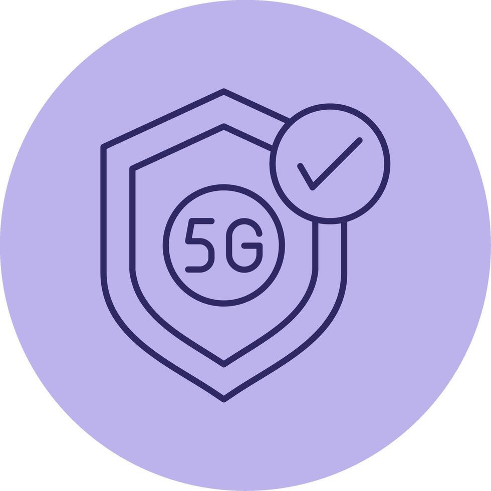 Secure Line Circle Multicolor Icon vector