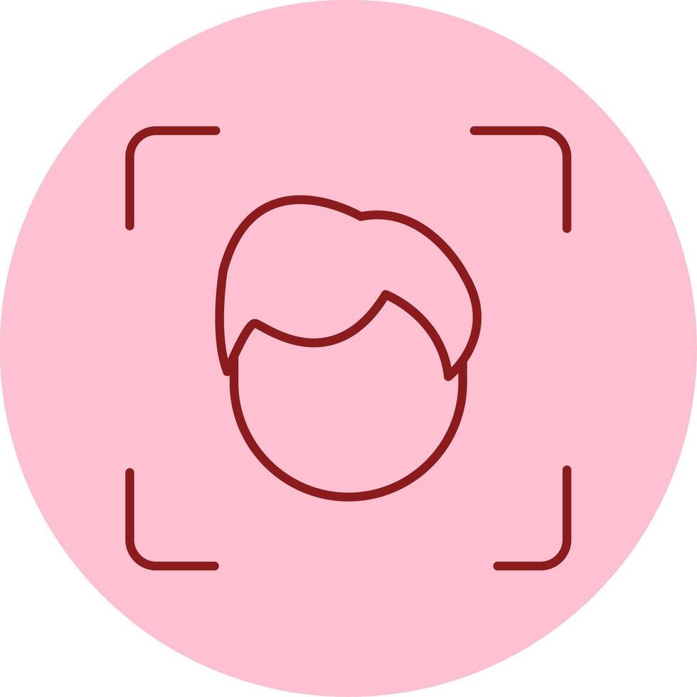 Face Scan Line Circle Multicolor Icon vector