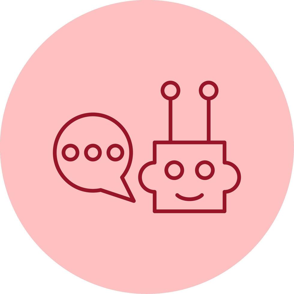 Chatbot Line Circle Multicolor Icon vector