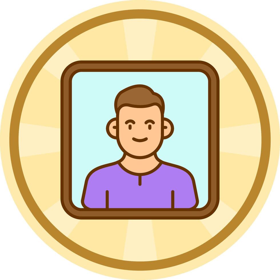 Portrait Comic circle Icon vector