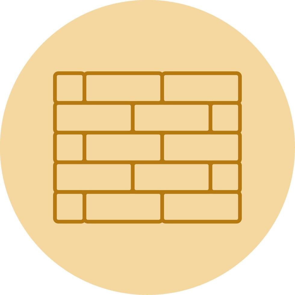 Brickwall Line Circle Multicolor Icon vector