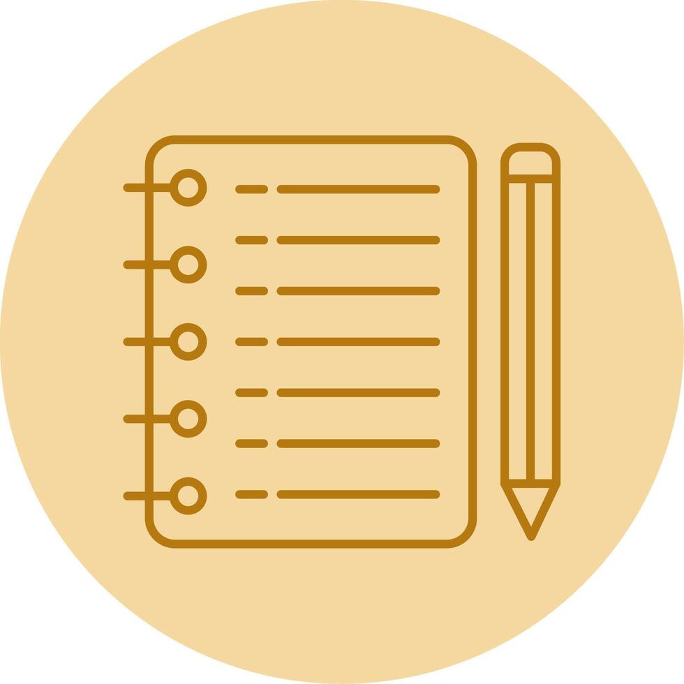 Notepad Line Circle Multicolor Icon vector