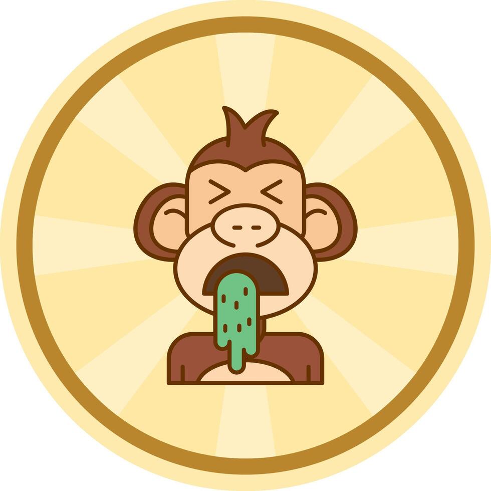 Vomit Comic circle Icon vector