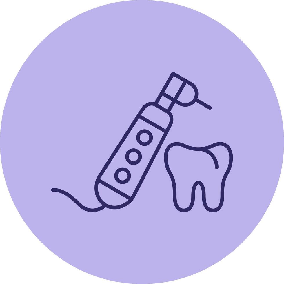 Dental Drill Line Circle Multicolor Icon vector