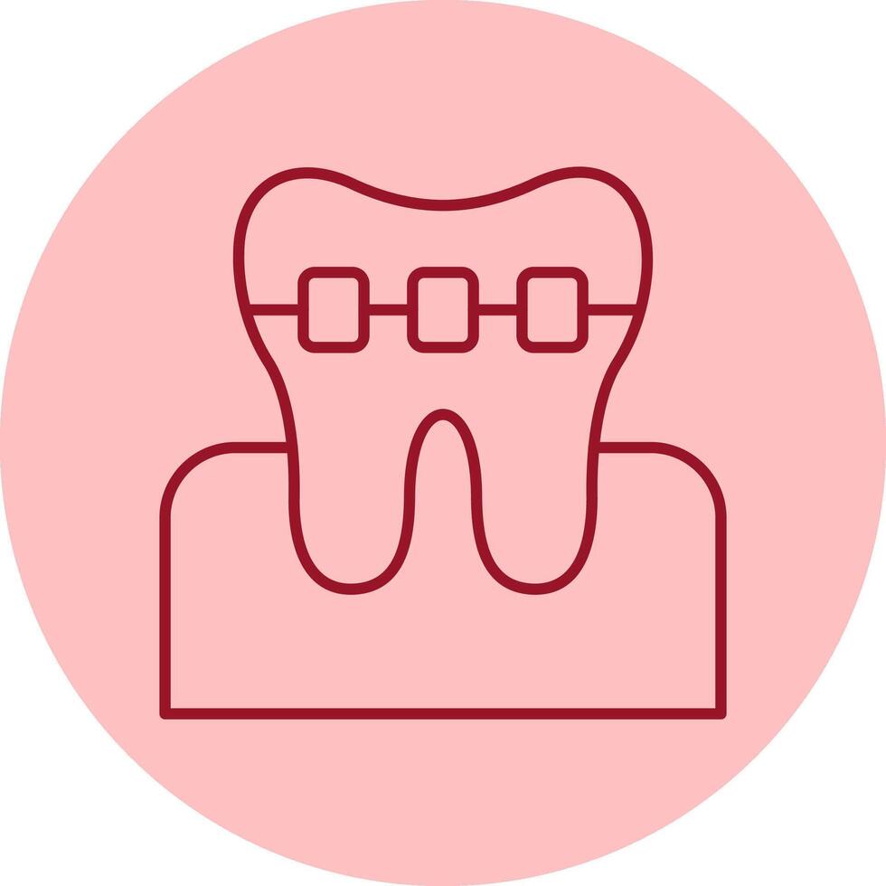 Braces Line Circle Multicolor Icon vector